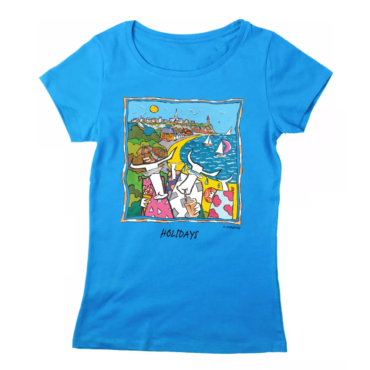 Tee-shirt femme bleu Granville