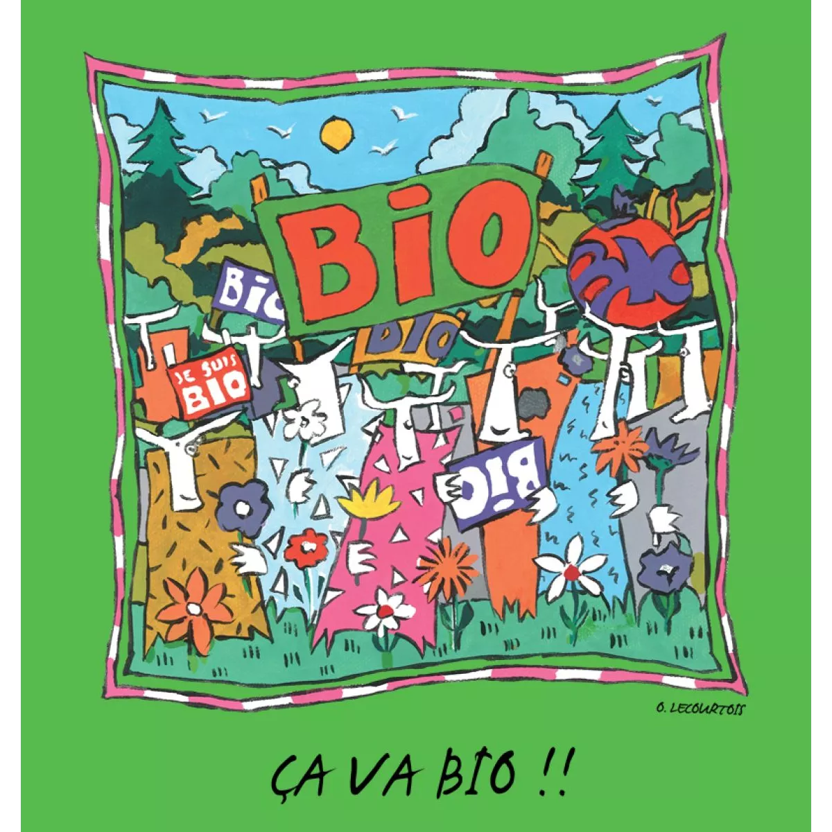 Tee-shirt vert coton bio Ca va Bio