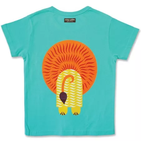 T-shirt coton bio bleu Lion