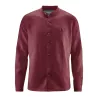 Chemise col mao chanvre homme marron rouge 