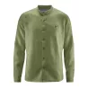 Chemise col mao 100% chanvre homme vert laurier