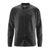 Chemise col mao chanvre homme noir