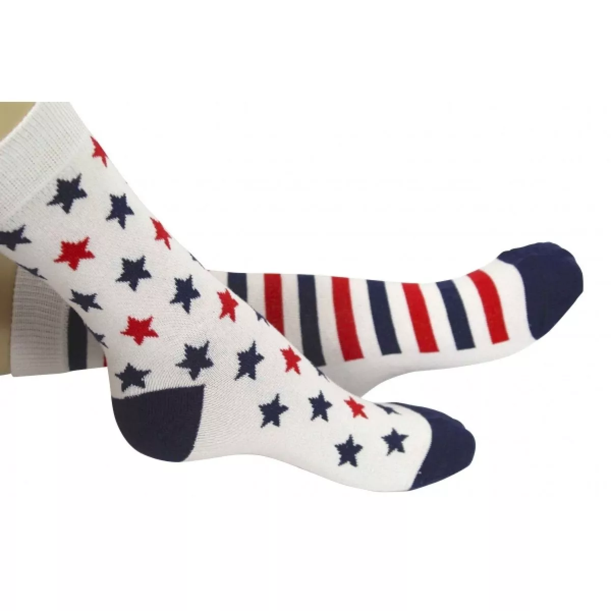 Chaussettes étoiles rouges et bleues