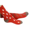 Chaussettes rouges petites et grosses gouttes 