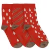 Chaussettes rouges petites et grosses gouttes 