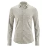 Chemise manches longues jersey coton bio chanvre marron clair mud
