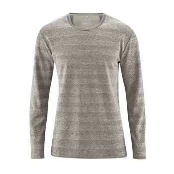 Tee-shirt manches longues chanvre et coton bio Quentin mélange gris noir