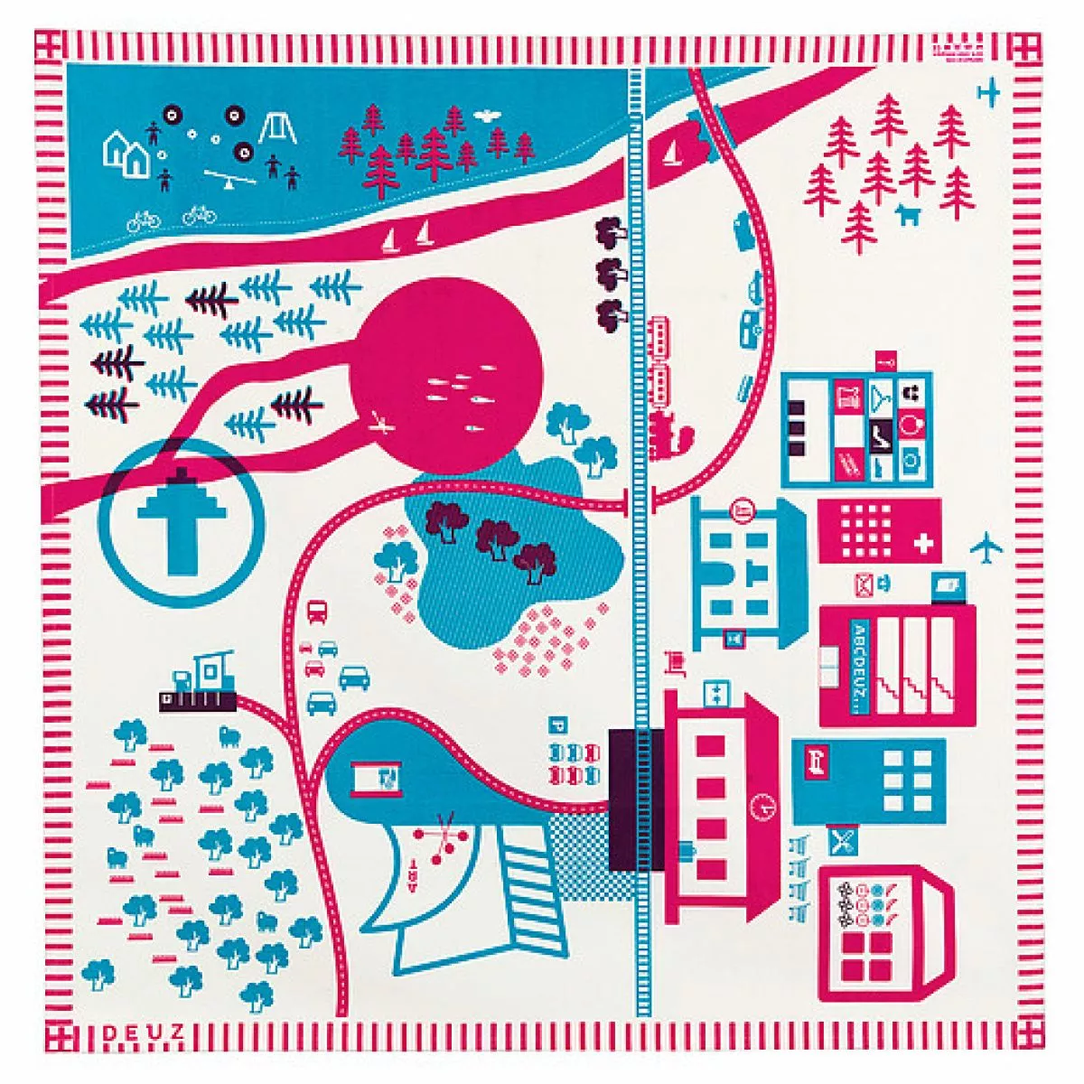 Tapis de jeux coton bio thème Ville