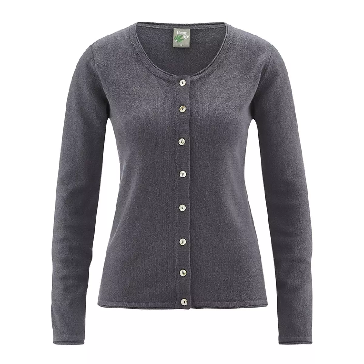 Cardigan coton bio, chanvre et coton bio recyclés Carina anthracite