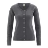 Cardigan coton bio, chanvre et coton bio recyclés Carina anthracite