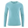 T-shirt Manches longues 45 %chanvre et 55% coton bio Daniel bleu turquoise
