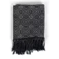 Cheche foulard formes psychedeliques noir et gris Cheche foulard formes psychedeliques noir et gris