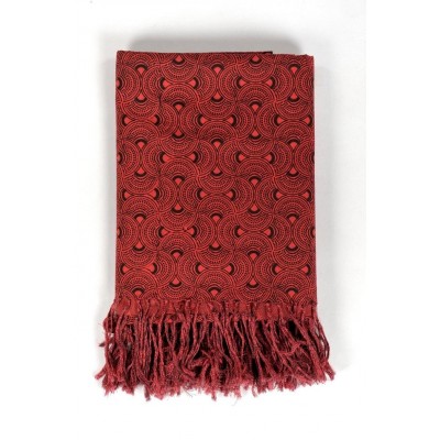 Cheche foulard imprimé rouge et noir