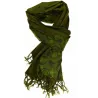 Cheche foulard vert kaki imprimé fleurs