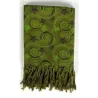 Cheche foulard vert kaki imprimé fleurs