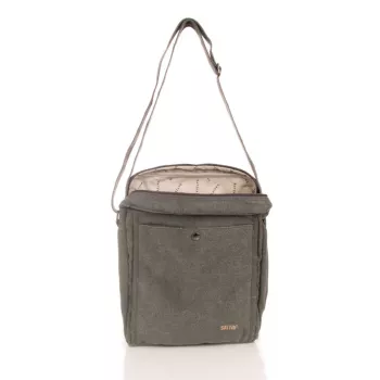 Grand sac bandoulière format A4, chanvre et coton bio