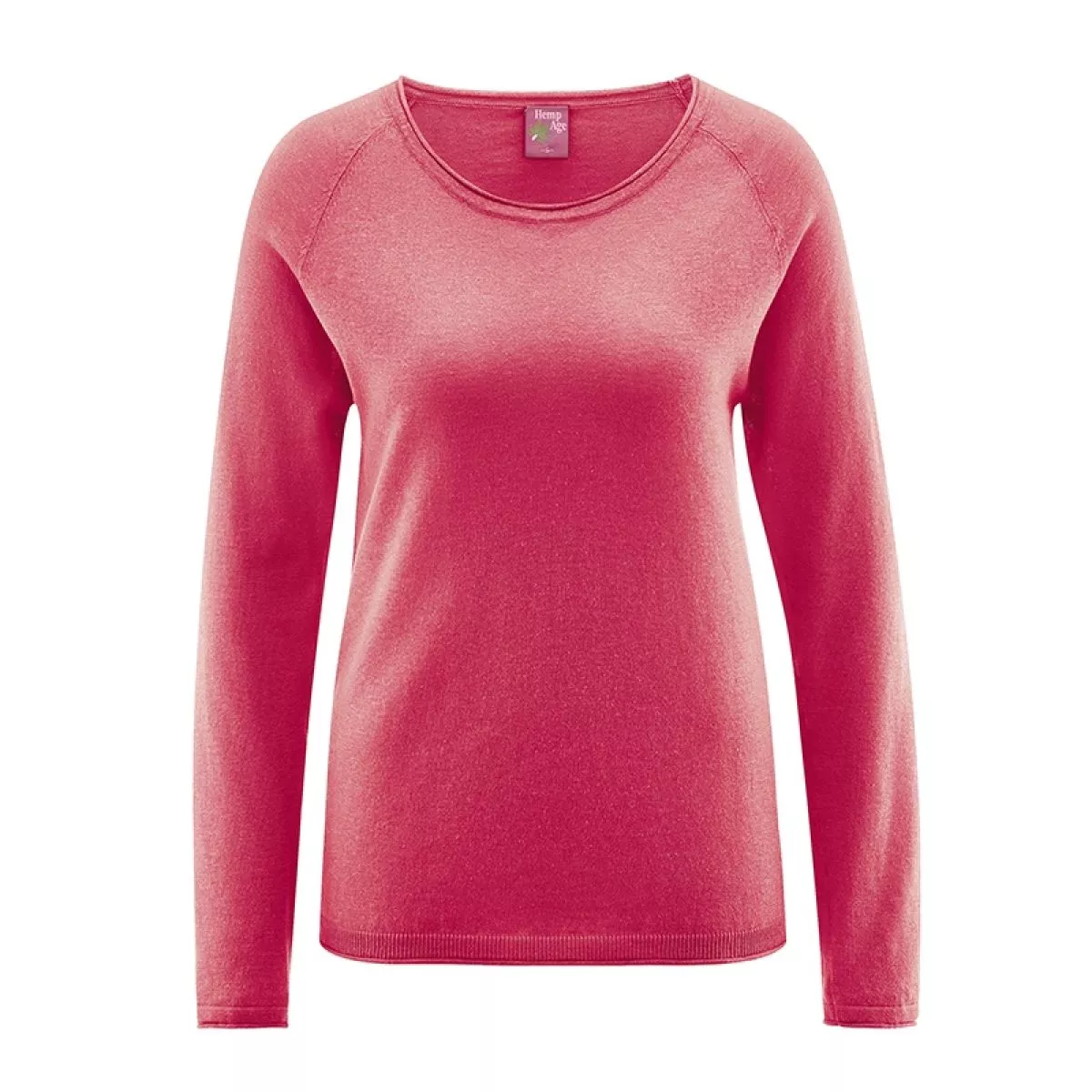 Pullover col rond chanvre et coton bio rouge tomato