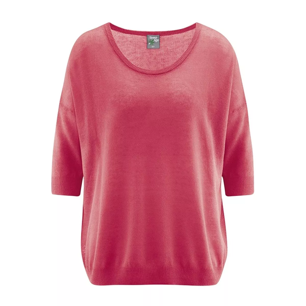 Pull ample manches 3/4 chanvre et coton bio tomate