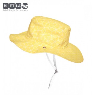 Chapeau jaune et imprimé Cubik sun anti-UV