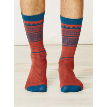 Chaussettes bambou et coton bio bleu ciel et marine