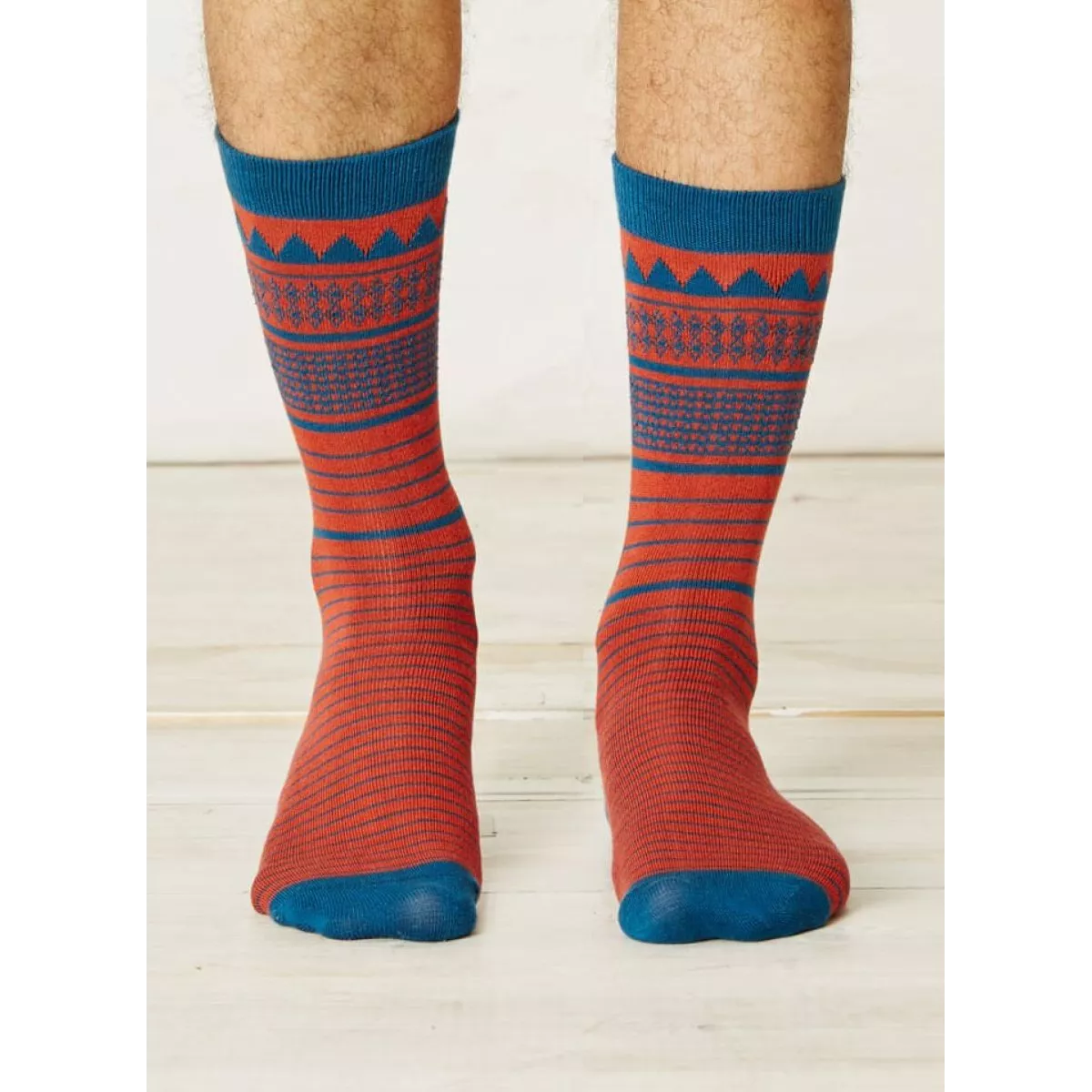 Chaussettes bambou et coton bio bleu ciel et orange Chaussettes bambou et coton bio bleu ciel et orange