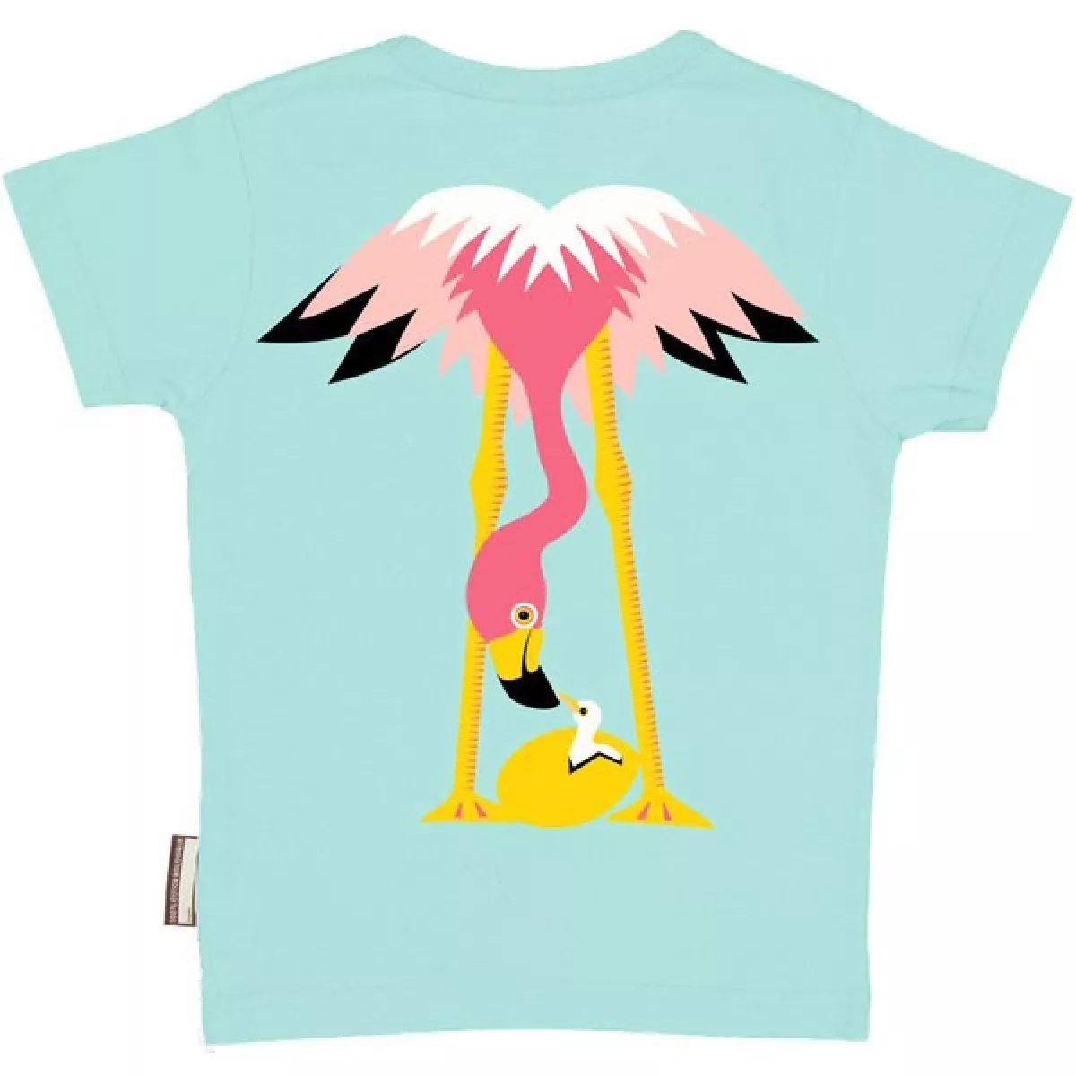 T-shirt coton bio bleu flamant rose