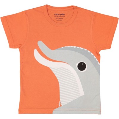 T-shirt coton bio corail dauphin