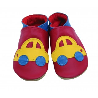 CHAUSSONS STARCHILD CUIR SOUPLE Car red, yellow