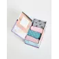 Coffret 4 paires chaussettes femme thème oiseaux 