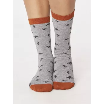 Coffret 4 paires chaussettes femme imprimé oiseaux 