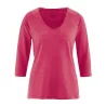 Pull col v en chanvre coton bio Raglan rouge tomto