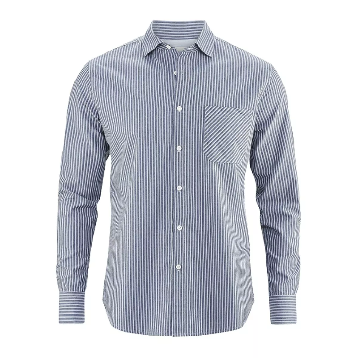 Chemise homme chanvre bio rayée bleue