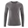T-shirt Manches longues chanvre et coton bio Daniel gris foncé asphalt