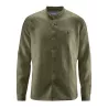 Chemise col mao chanvre homme Noam vert kaki wolf