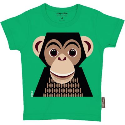 T-shirt coton bio vert Singe