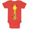 Body manches courtes coton biologique girafe rouge