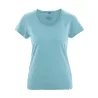 T-shirt breezy en coton bio et chanvre femme turquoise