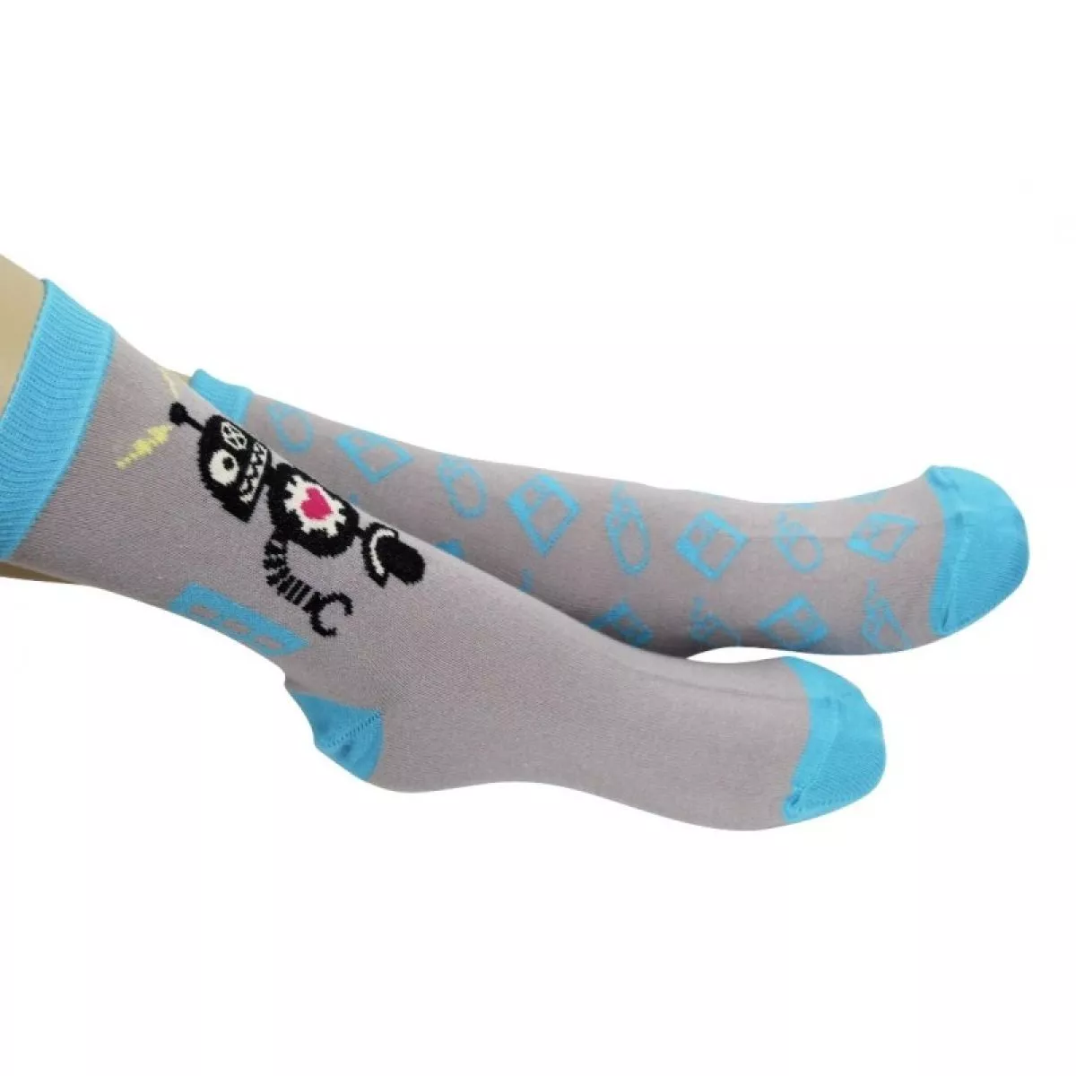 Chaussettes dépareillées robot