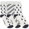 Lot de 3 chaussettes blanches bébé gouttes bleues 