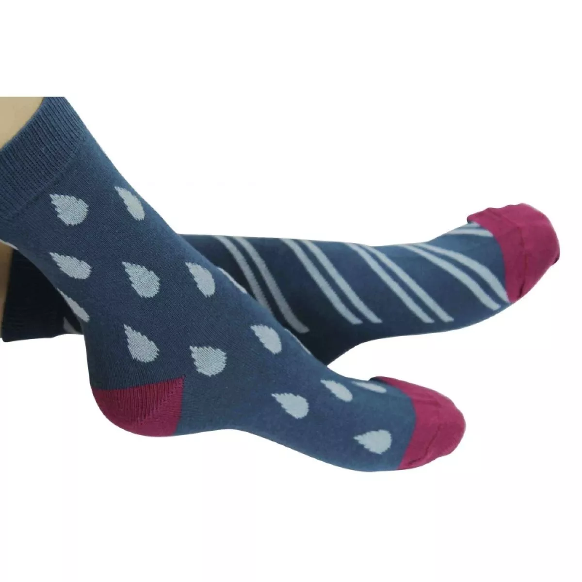 Lot de 3 chaussettes dépareillées vertes gouttes