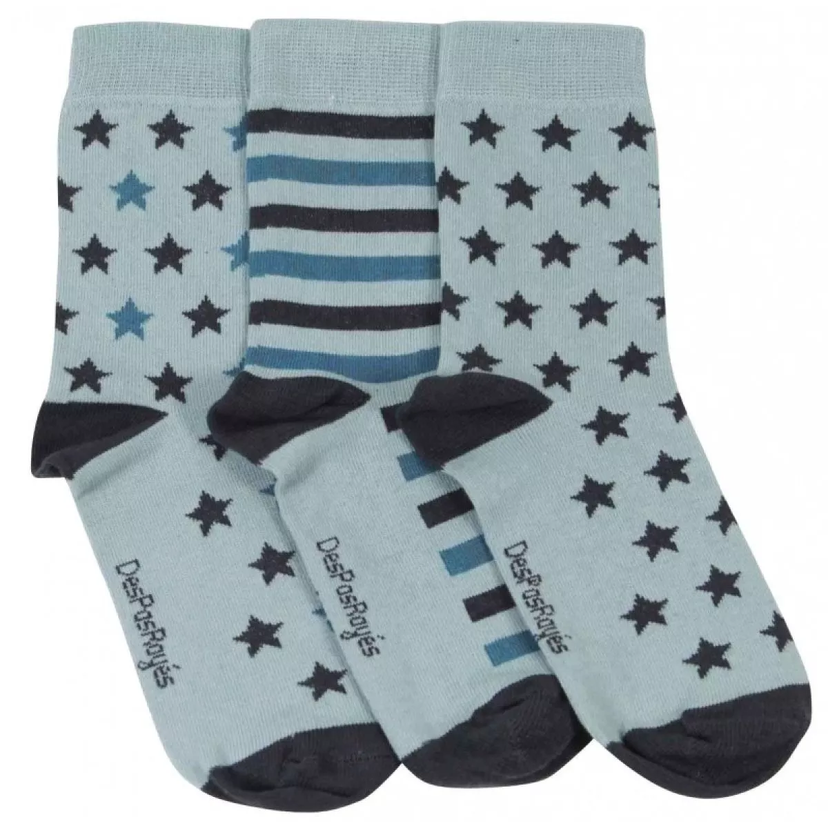 Lot 3 chaussettes bébé étoiles vert menthe