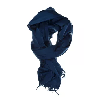 Cheche foulard bleu unie