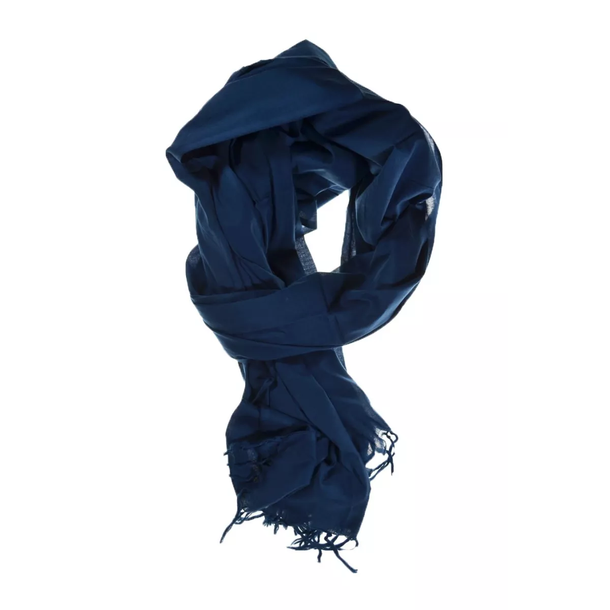 Cheche foulard bleu unie