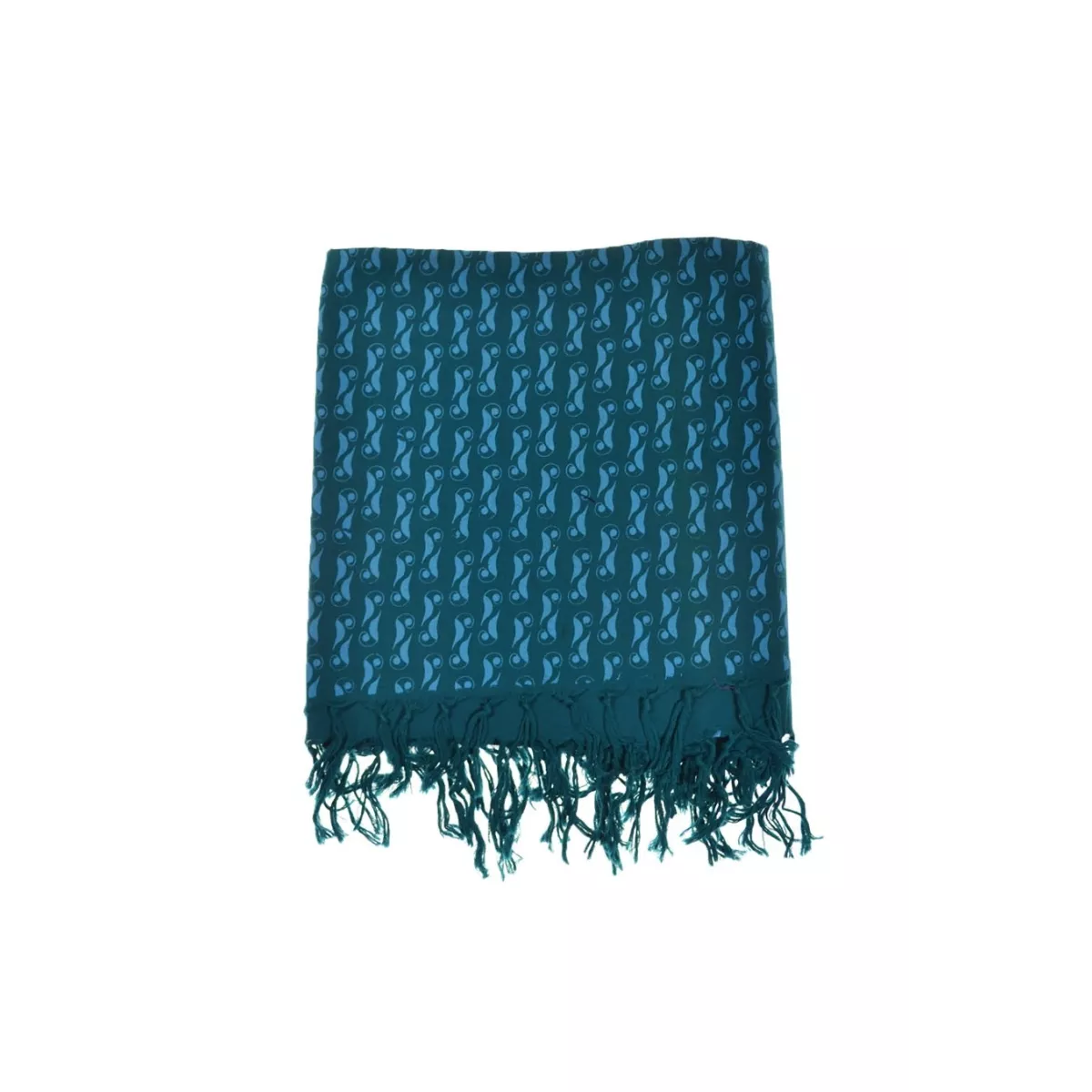 Chèche foulard bleu vert imprime ethnic original turquoise Chèche foulard bleu vert imprime ethnic original turquoise