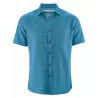 Chemise manches courtes coton bio chanvre couleur bleu atlantic