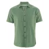 Chemise manches courtes coton bio chanvre couleur cactus