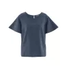 Top été femme coton bio et chanvre bleu wintersky