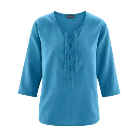 Haut femme chanvre coton bio encolure lacets
