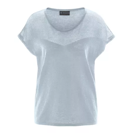 Haut femme bio coton et chanvre modèle manches courtes