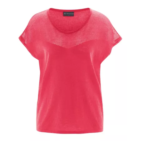 Haut femme bio coton et chanvre modèle manches courtes